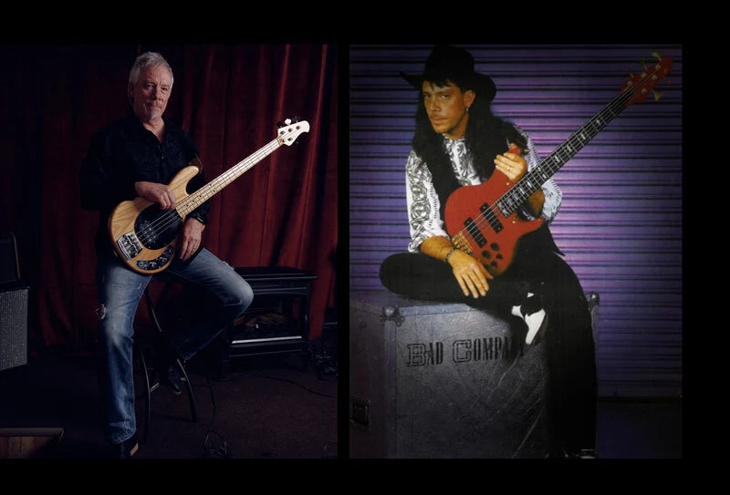 Paul Cullen with his bass guitar, now and during his Bad Company years